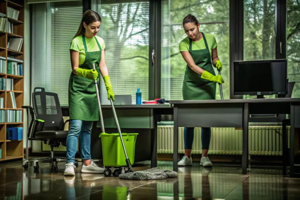 Eco-friendly cleaning products used by SKYREX janitorial services